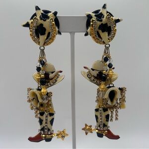 Lunch at the Ritz Cowboy Dangle Earrings